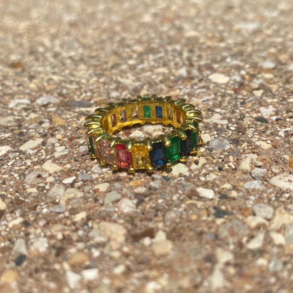 Rainbow Baguette Ring - Picture 11 of 12